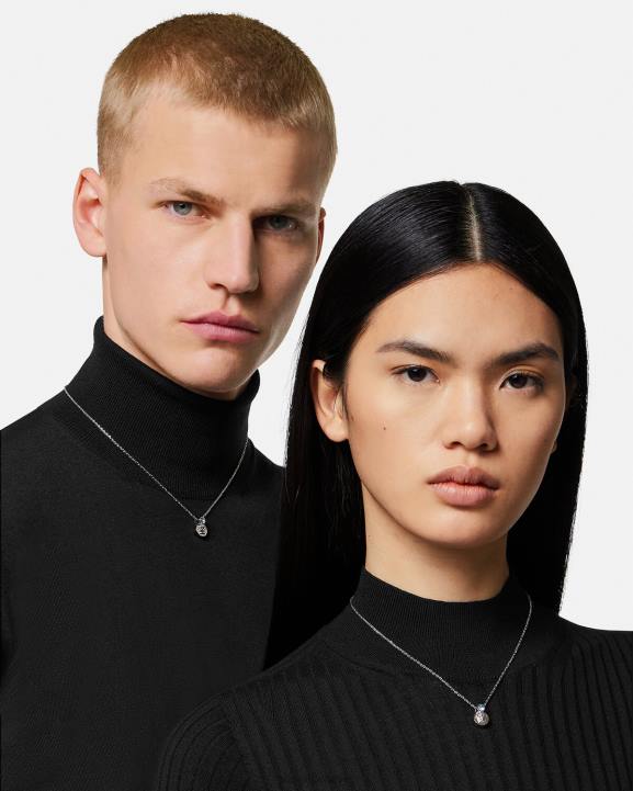 gaiši zils un metālisks Piederumi Versace 806B726 sievietes kristāla medūzas kaklarota