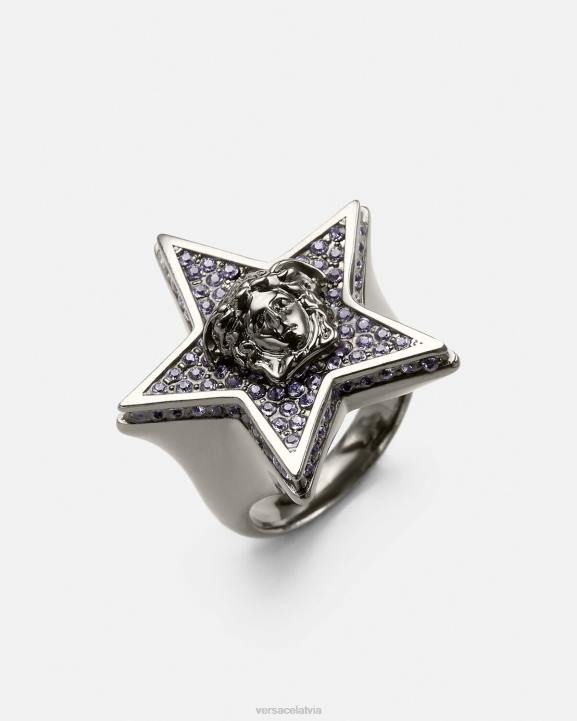 pelēks Piederumi Versace 806B825 sievietes kristāla galaktikas gredzens