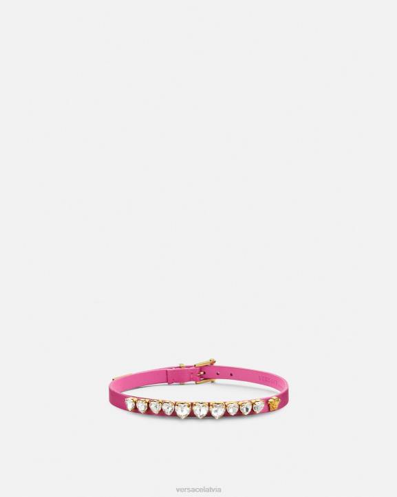 rozā Piederumi Versace 806B827 sievietes satīna kristāla sirds žņaugs