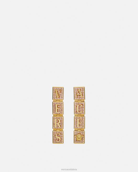 rozā & zelts Piederumi Versace 806B735 sievietes kristāla flīžu auskari