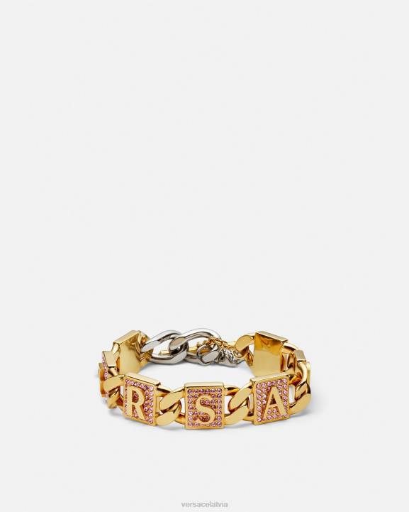 rozā & zelts Piederumi Versace 806B738 sievietes kristāla flīžu rokassprādze