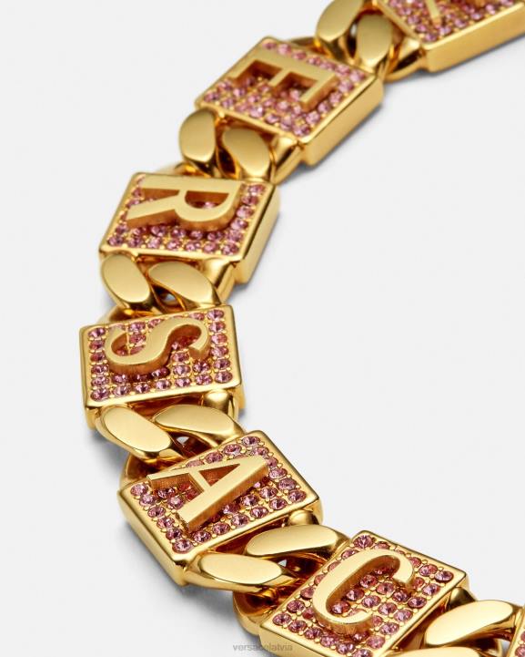 rozā & zelts Piederumi Versace 806B738 sievietes kristāla flīžu rokassprādze