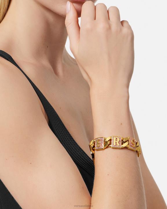 rozā & zelts Piederumi Versace 806B738 sievietes kristāla flīžu rokassprādze