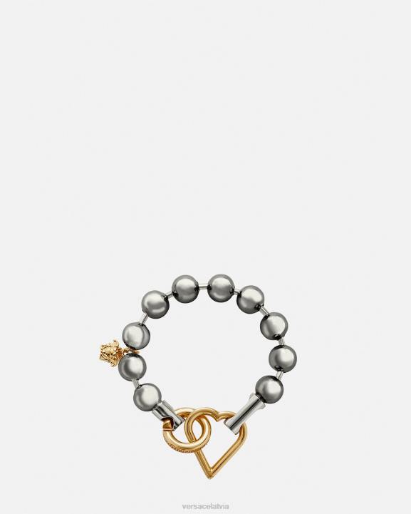 sudrabs un zelts Piederumi Versace 806B831 sievietes jautra ķēdes rokassprādze