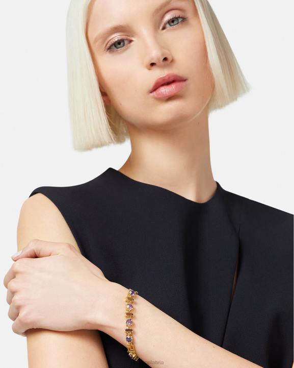 viena krāsa Piederumi Versace 806B839 sievietes kristāla greca rokassprādze