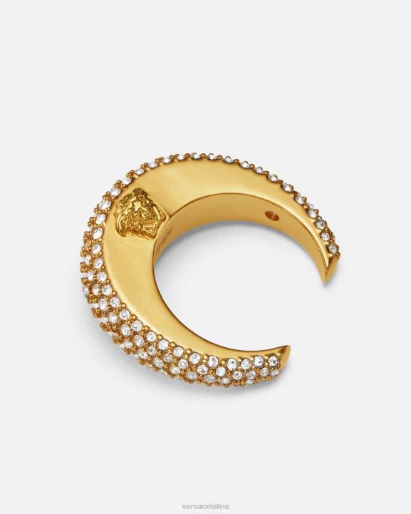 zelts Piederumi Versace 806B733 sievietes kristāla galaktikas mēness gredzens