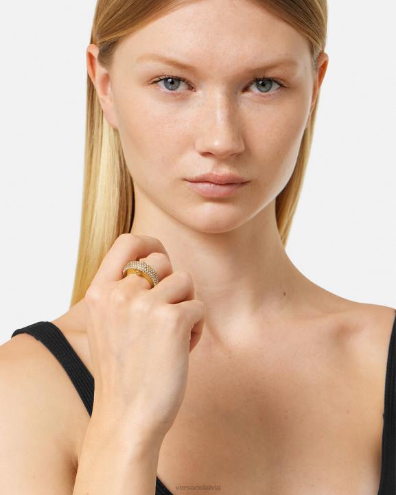zelts Piederumi Versace 806B733 sievietes kristāla galaktikas mēness gredzens