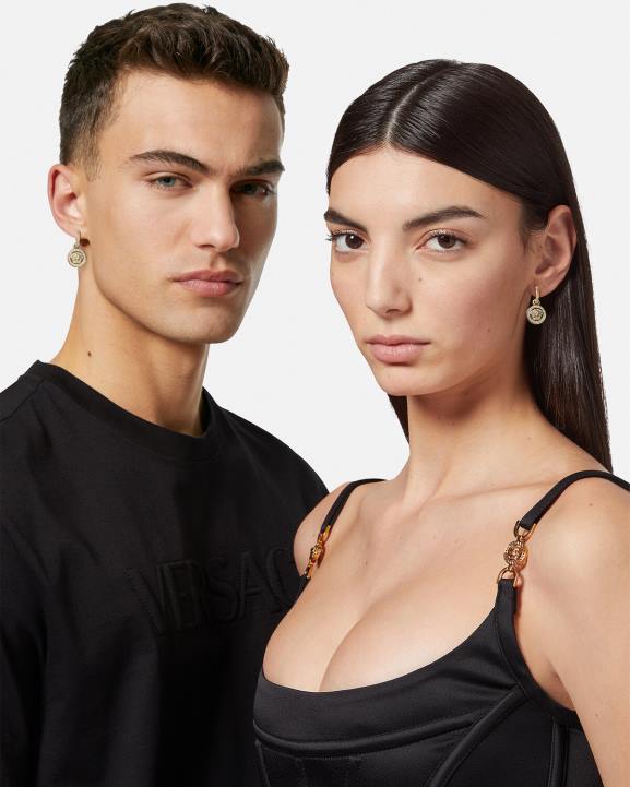 zelts Piederumi Versace 806B742 sievietes kristāla la medusa greca auskari