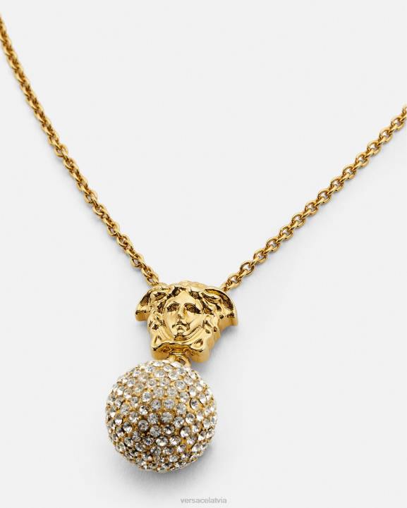 zelts Piederumi Versace 806B771 sievietes medūzas kristāla bumbiņu kaklarota