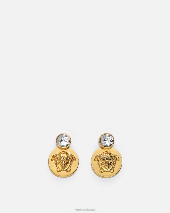zelts Piederumi Versace 806B778 sievietes kristāla medūzas auskari