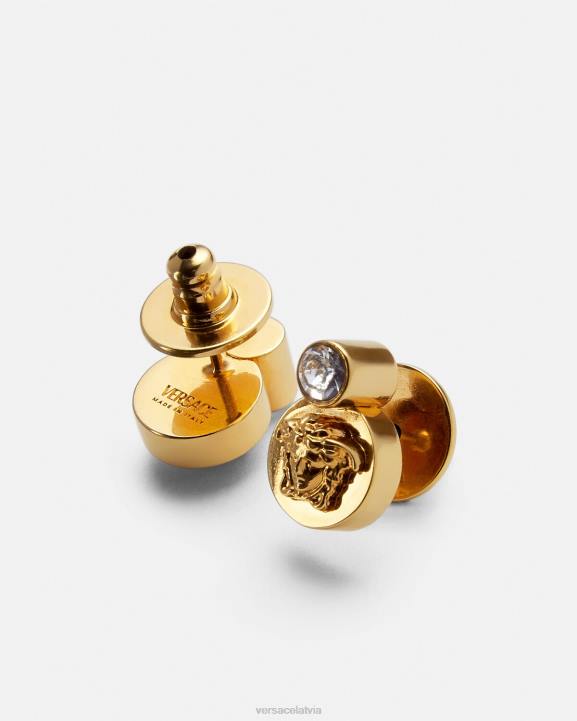 zelts Piederumi Versace 806B778 sievietes kristāla medūzas auskari