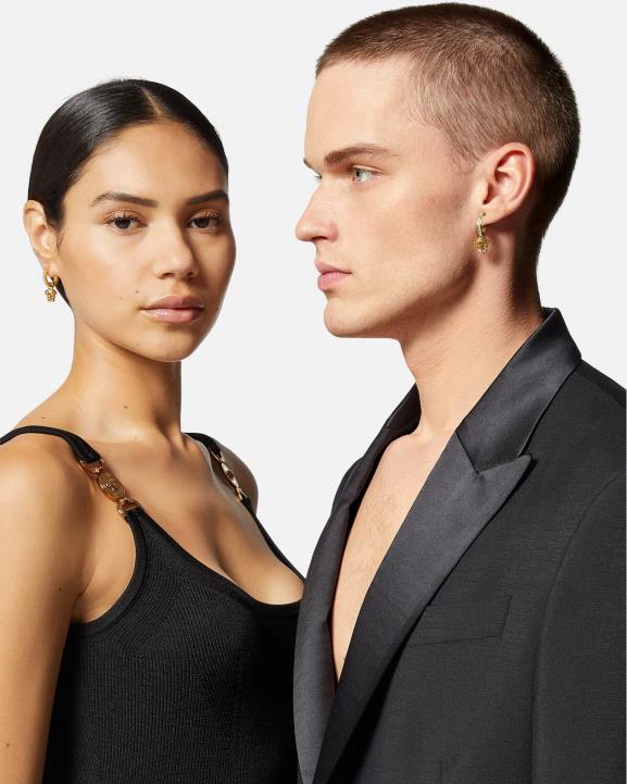 zelts Piederumi Versace 806B788 sievietes kristāla la medusa stīpas auskari