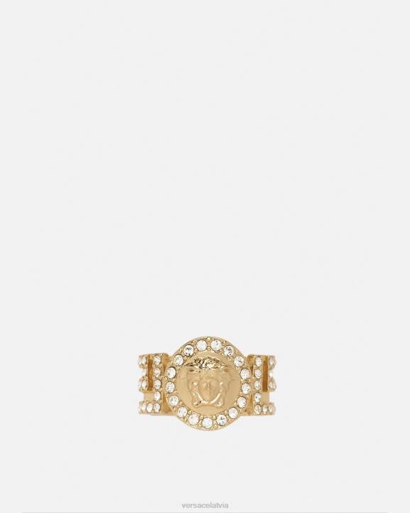 zelts Piederumi Versace 806B789 sievietes kristāla la medūzas gredzens