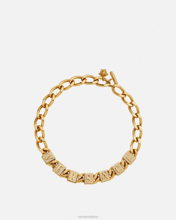 zelts Piederumi Versace 806B807 sievietes kristāla flīžu kaklarota