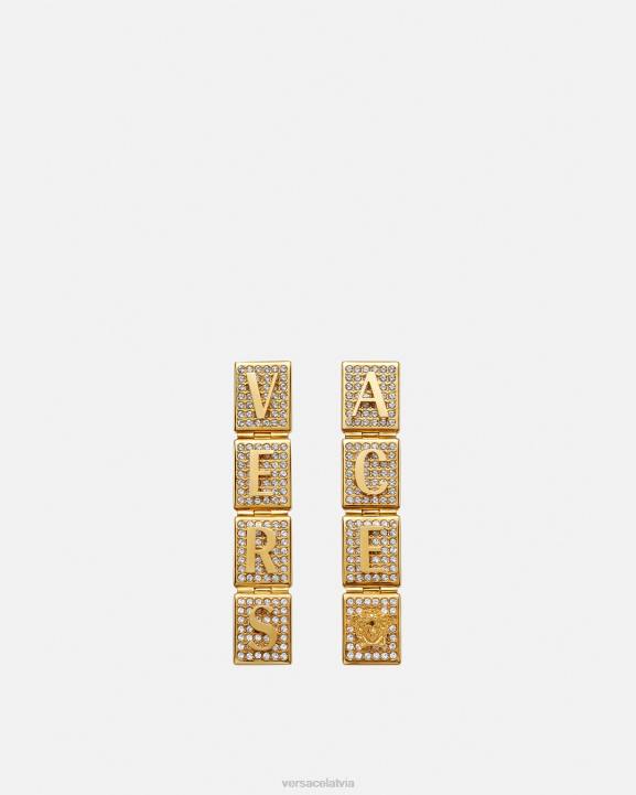 zelts Piederumi Versace 806B809 sievietes kristāla flīžu auskari