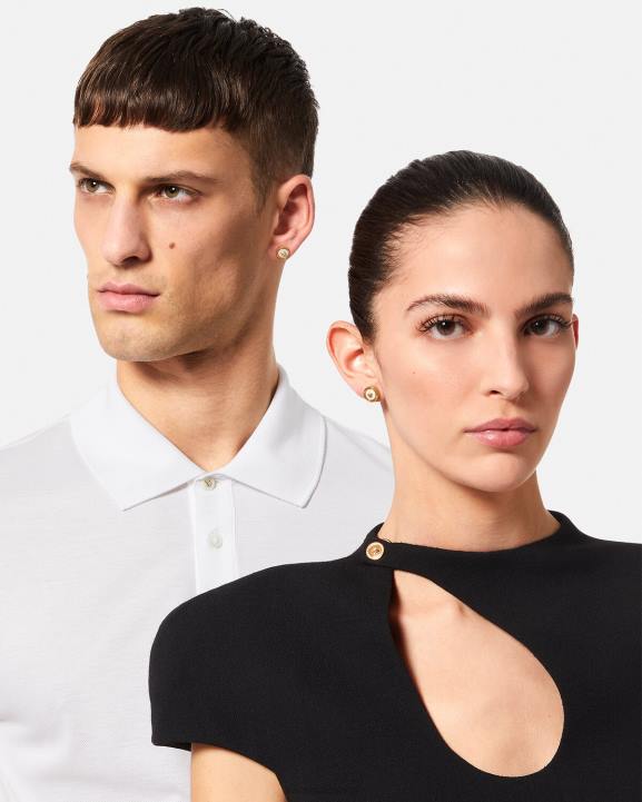 zelts un balts Piederumi Versace 806B790 sievietes emaljas medūzas auskari