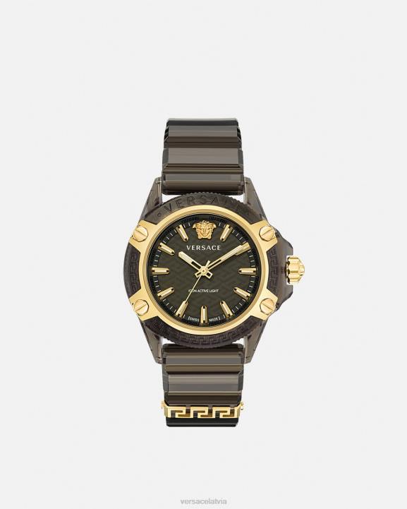 pnul Piederumi Versace 806B940 sievietes ikona aktīvs indiglo pulkstenis