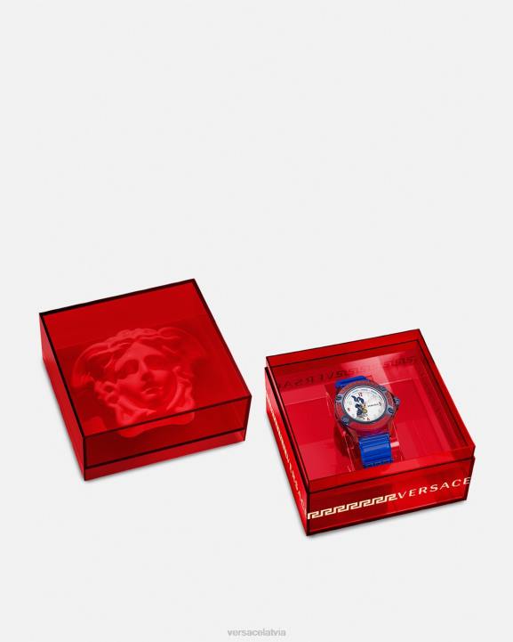 pnul Piederumi Versace 806B979 sievietes ikona aktīvā Mēness Jaungada truša pulkstenis