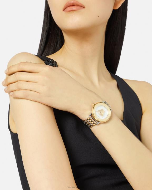 zelts un sudrabs Piederumi Versace 806B990 sievietes la medusa pulkstenis