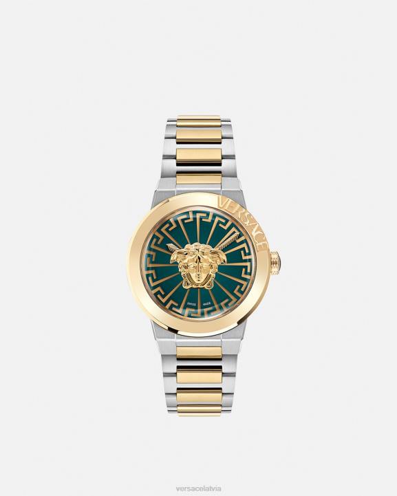 zelts un sudrabs Piederumi Versace 806B996 sievietes medusa bezgalīgs pulkstenis