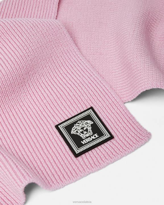 gaiši rozā Piederumi Versace 806B904 sievietes medūzas vilnas rievota šalle