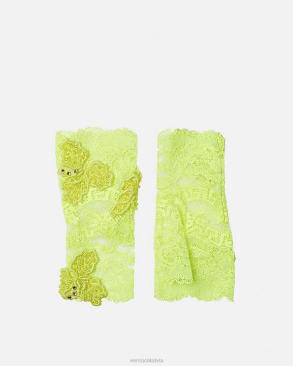 laims Piederumi Versace 806B914 sievietes izšūti mežģīņu cimdi bez pirkstiem