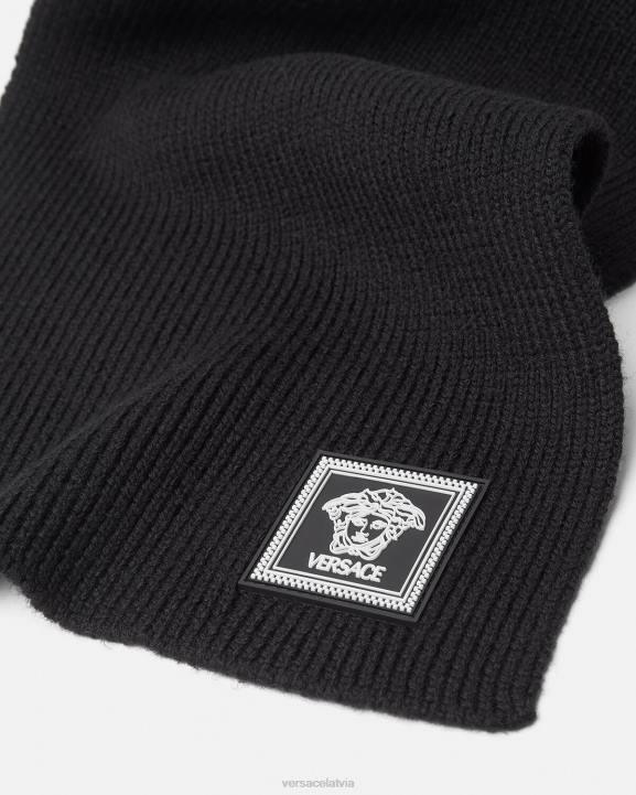 melns Piederumi Versace 806B903 sievietes medūzas vilnas rievota šalle