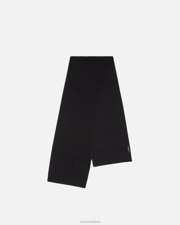 melns Piederumi Versace 806B926 sievietes la greca logo adīta šalle