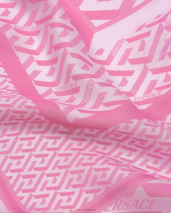 rozā Piederumi Versace 806B925 sievietes la greca šalle ar bārkstīm