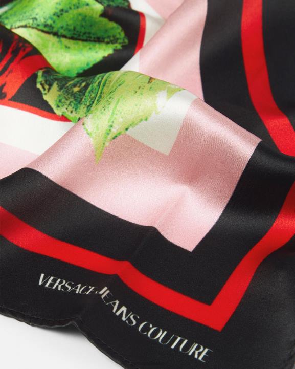 daudzkrāsains Piederumi Versace 806B2357 sievietes rozes logo zīda foulard