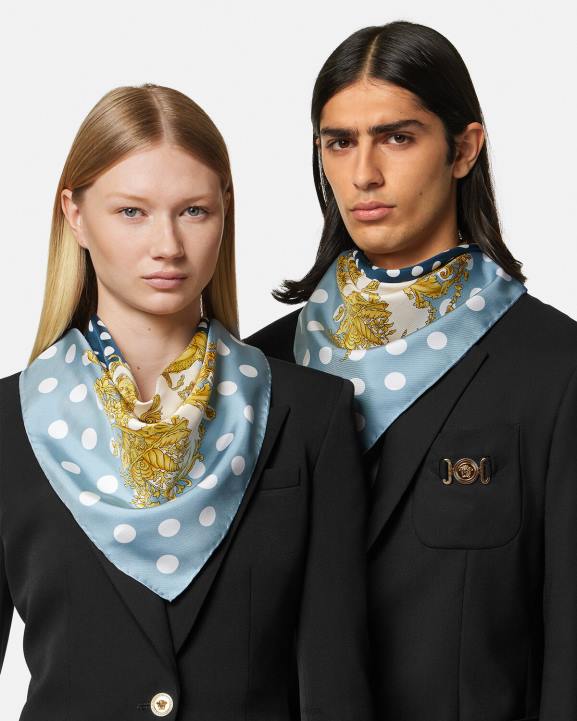 drukāt Piederumi Versace 806B898 sievietes gliemežvāku baroka lielais zīda foulards