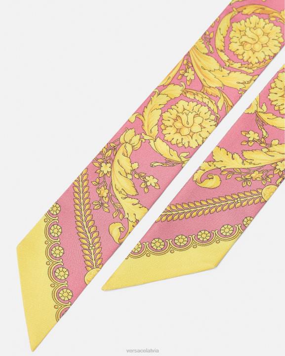 rozā Piederumi Versace 806B888 sievietes barocco zīda šalles kaklasaite