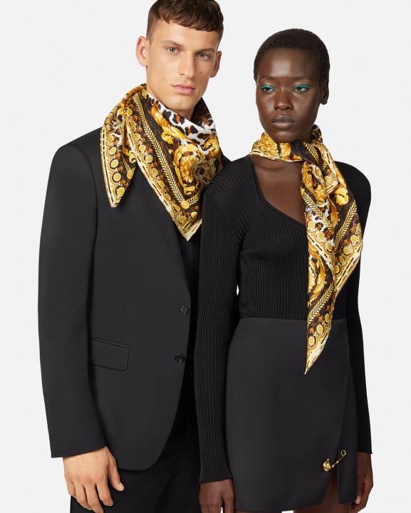 zelts Piederumi Versace 806B917 sievietes savvaļas baroka liela zīda foulard