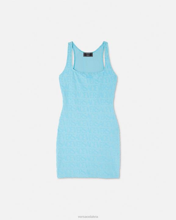 gaiši zils apakšveļa un pludmales apģērbs Versace 806B1190 sievietes allover dvieļu kleita piesegšana