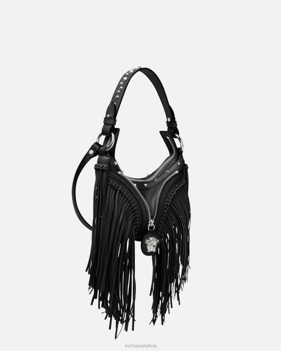 melns somas Versace 806B297 sievietes bārkstīm atkārtota mini klaiņojoša soma