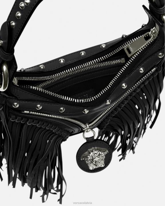 melns somas Versace 806B297 sievietes bārkstīm atkārtota mini klaiņojoša soma