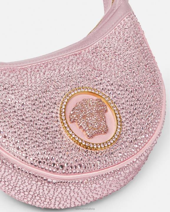 rozā somas Versace 806B275 sievietes kristāla atkārtojuma mini klaiņojoša soma