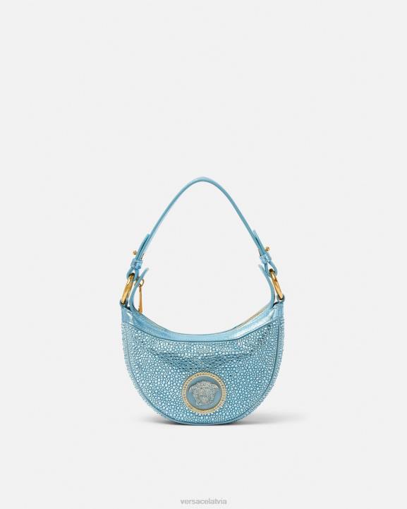 tirkīza somas Versace 806B276 sievietes kristāla atkārtojuma mini klaiņojoša soma