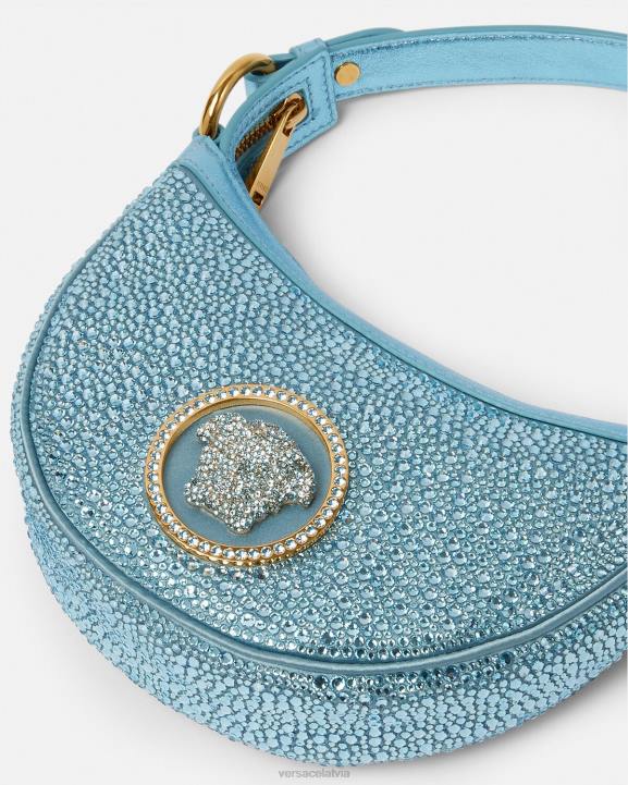 tirkīza somas Versace 806B276 sievietes kristāla atkārtojuma mini klaiņojoša soma