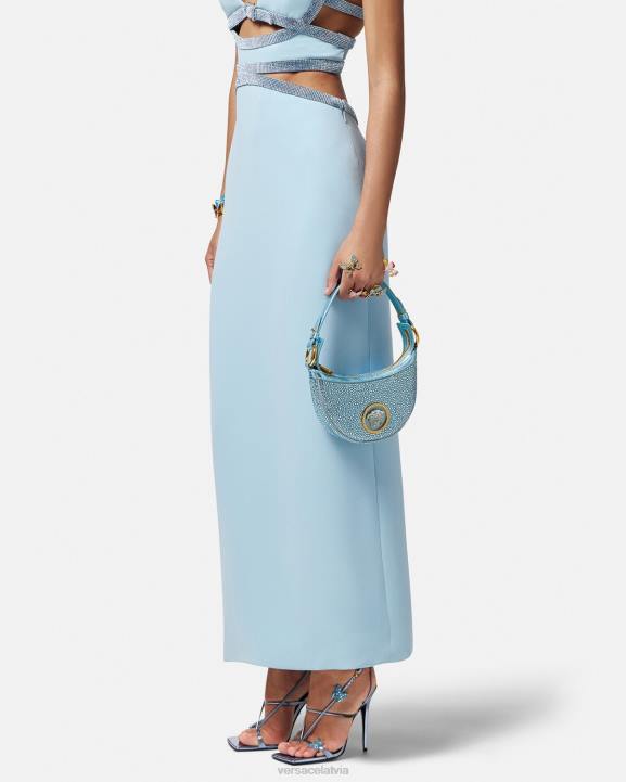 tirkīza somas Versace 806B276 sievietes kristāla atkārtojuma mini klaiņojoša soma