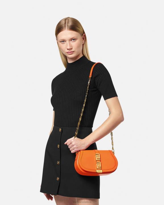 apelsīns somas Versace 806B250 sievietes greca goddess plecu soma