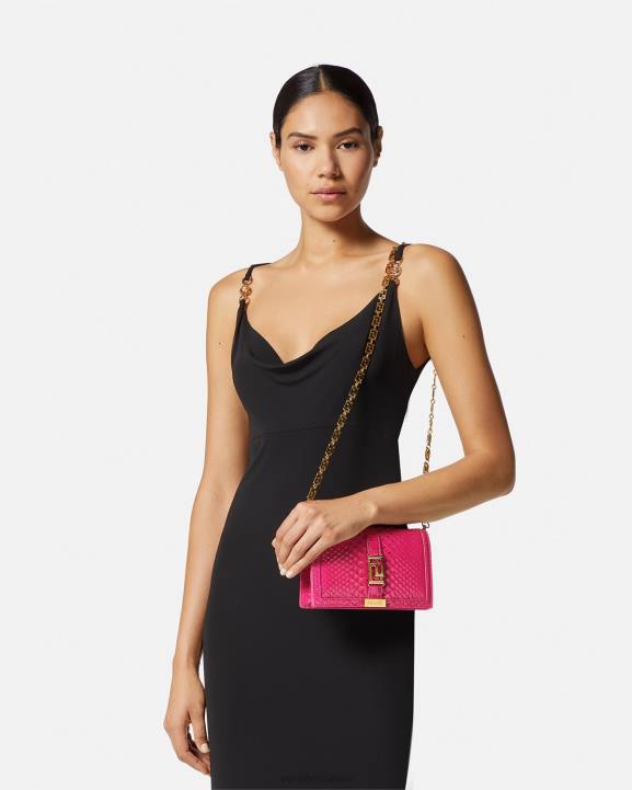 rozā somas Versace 806B258 sievietes greca goddess python mini soma