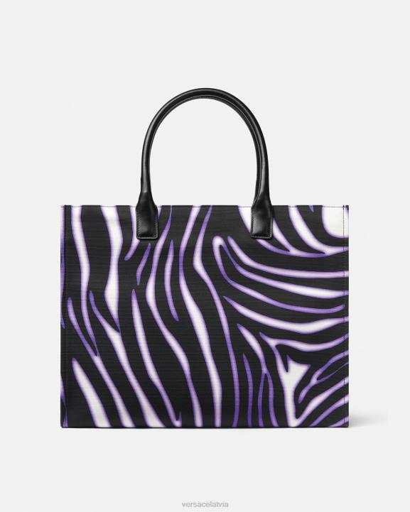 apdruka un violeta somas Versace 806B349 sievietes zebra liela bagāžas soma
