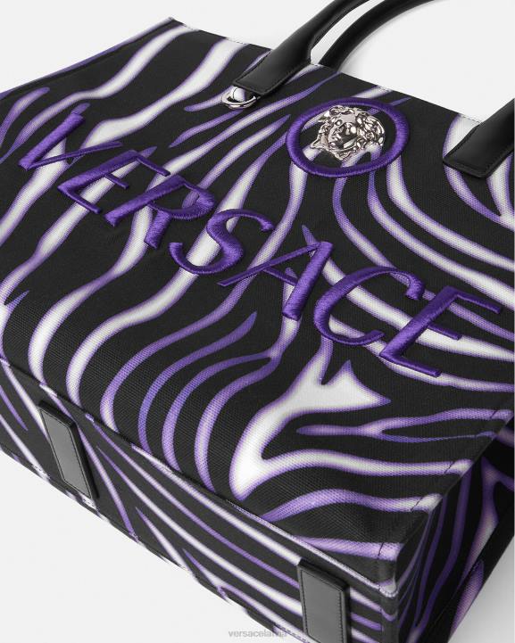 apdruka un violeta somas Versace 806B349 sievietes zebra liela bagāžas soma