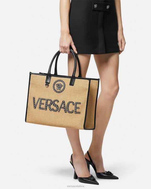 bēšs somas Versace 806B301 sievietes radžota la medusa liela soma