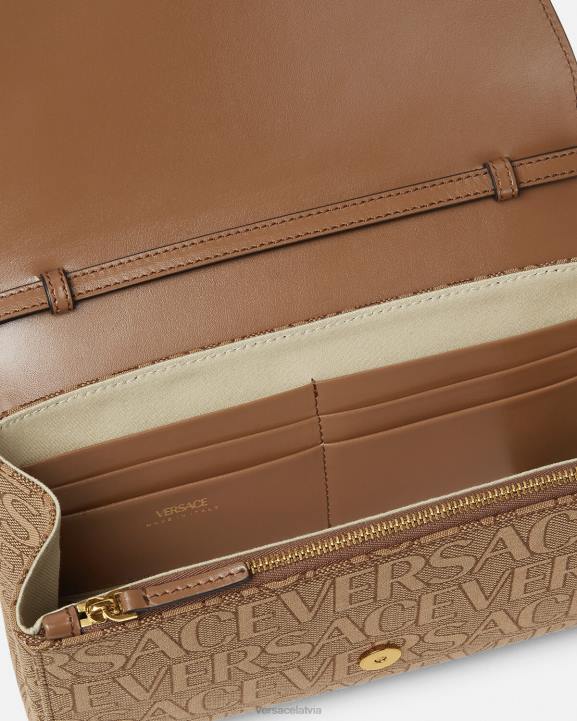 brūns somas Versace 806B327 sievietes allover la medusa crossbody bag