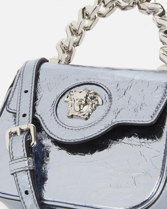 gaiši zils somas Versace 806B302 sievietes la medusa metāla mini soma