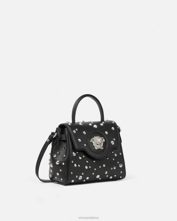 melns somas Versace 806B350 sievietes la medusa ķīļveida maza rokassomiņa