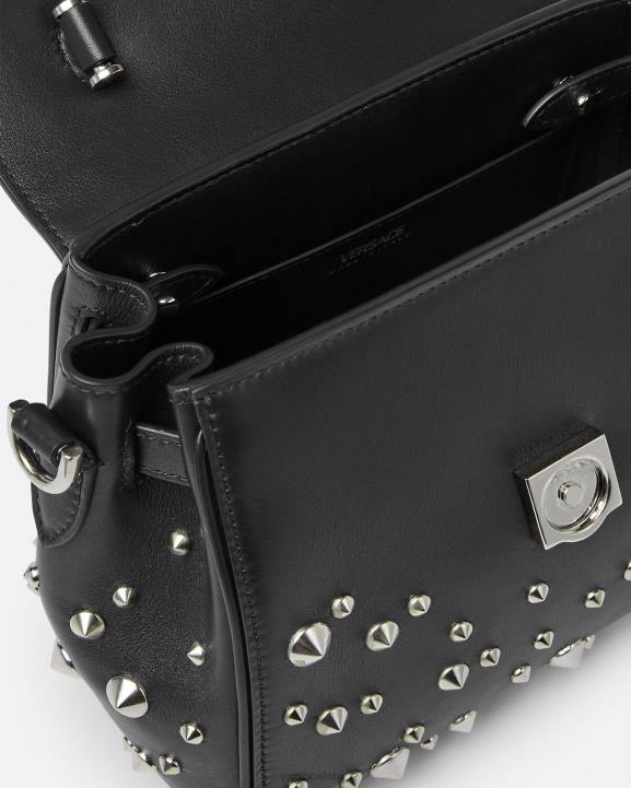 melns somas Versace 806B350 sievietes la medusa ķīļveida maza rokassomiņa