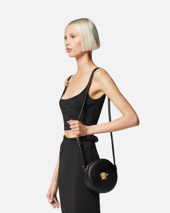 melns somas Versace 806B354 sievietes la medusa apaļa kameras soma